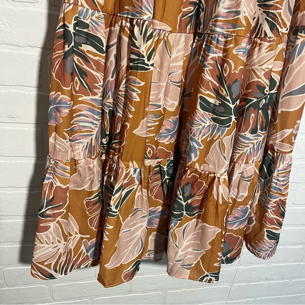 Jacquie the Label Womens Maxi Dress Long Palm Designs Tropical Print Medium - Picture 4 of 8